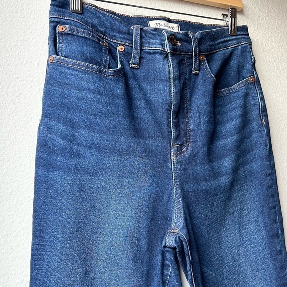 Madewell Flare Jeans Pant High Rise Demi-Boot Dark Stretch Blue Denim 29T - Picture 5 of 16